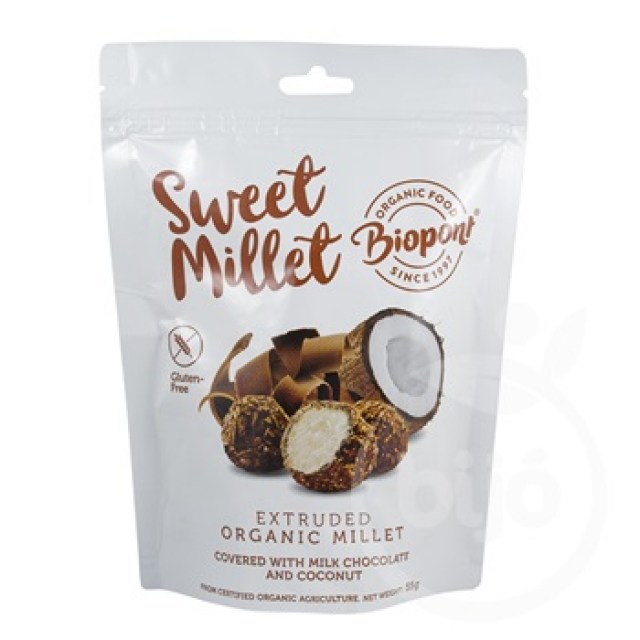 Biopont_bio_sweet_millet_tejcsokolades_kokuszos_extrudalt_koles_glutenmentes_55_g